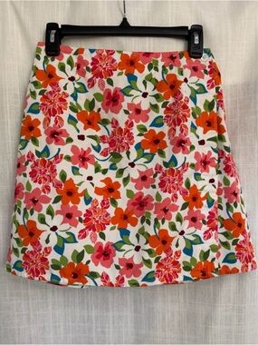 Vintage Russ Skort in White with Pink & Orange Floral Print